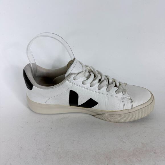 Veja Campo Sneakers Women's 7 White Leather Lace Up Low Top Athletic Shoes - Picture 3 of 10